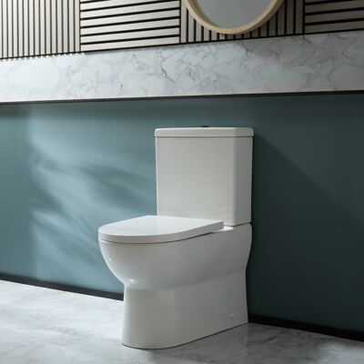 Hudson Reed Sanitario WC Monoblocco Moderno con Sedile a Chiusura Ammortizzata e Pulsante di Scarico Nero - Hatfield Hudson Reed Sanitario WC Monoblocco Moderno con Sedile a Chiusura Ammortizzata e Pulsante di Scarico Nero - Hatfield