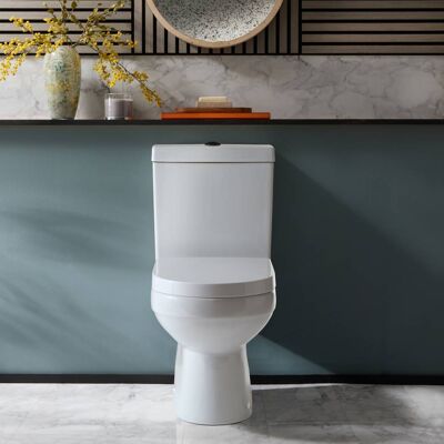 Hudson Reed Sanitario Moderno Monoblocco con Scarico a Pavimento e Sedile con Chiusura Ammortizzata e Pulsante di Scarico Nero - Covelly Hudson Reed Sanitario Moderno Monoblocco con Scarico a Pavimento e Sedile con Chiusura Ammortizzata e Pulsante di Scarico Nero - Covelly