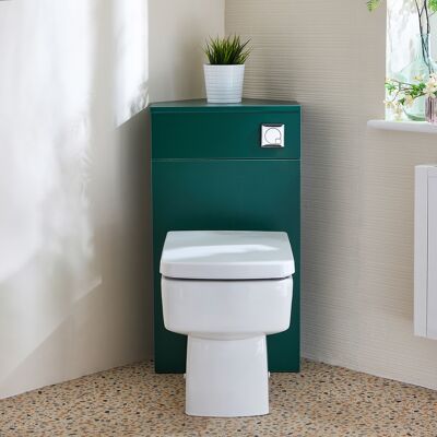 Hudson Reed Unità WC Angolare in Verde Scuro con Sanitario a Filo Muro Sandford e Pulsante di Scarico Cromato - Cluo Hudson Reed Unità WC Angolare in Verde Scuro con Sanitario a Filo Muro Sandford e Pulsante di Scarico Cromato - Cluo