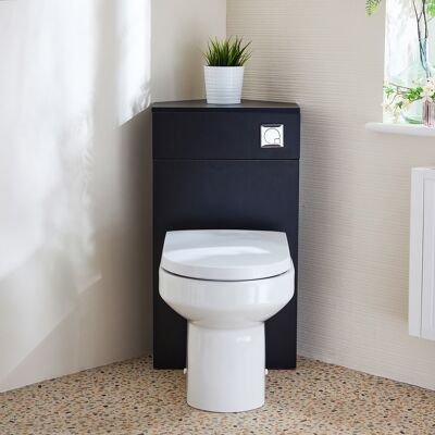 Hudson Reed Unità WC Angolare in Grigio Nero con Sanitario a Filo Muro Covelly e Pulsante di Scarico Cromato - Cluo Hudson Reed Unità WC Angolare in Grigio Nero con Sanitario a Filo Muro Covelly e Pulsante di Scarico Cromato - Cluo