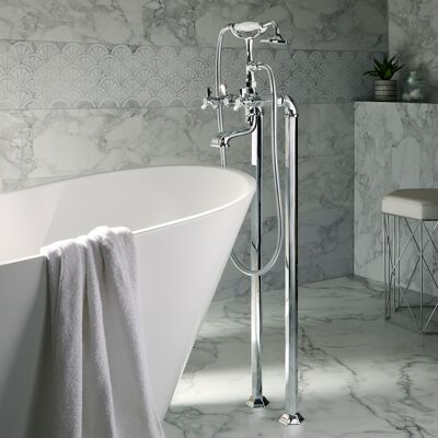 Hudson Reed Miscelatore Vasca da Bagno Freestanding con Doccetta - Cromato - Earlham Hudson Reed Miscelatore Vasca da Bagno Freestanding con Doccetta - Cromato - Earlham
