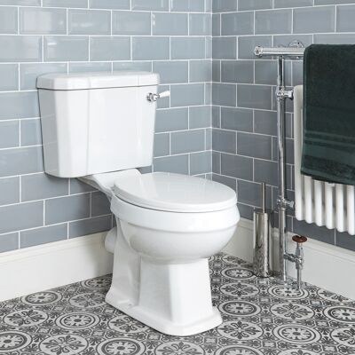 Hudson Reed Sanitario WC Monoblocco con Cassetta, Sedile Copri WC Soft-Close e Leva di Scarico in Nero/Cromato - Richmond Hudson Reed Sanitario WC Monoblocco con Cassetta, Sedile Copri WC Soft-Close e Leva di Scarico in Nero/Cromato - Richmond