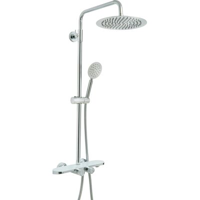 Hudson Reed Colonna Doccia Termostatica A Barra Con Soffione Rotondo, Doccetta E Erogatore Vasca - Cromato Hudson Reed Colonna Doccia Termostatica A Barra Con Soffione Rotondo, Doccetta E Erogatore Vasca - Cromato