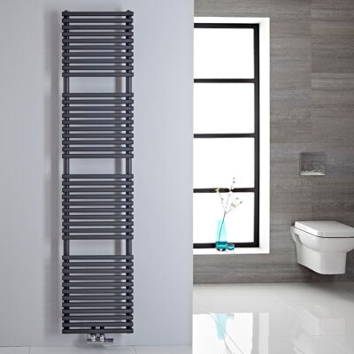 HudsonReed Termoarredo Scaldasalviette Interasse 50mm Attacchi Centrali 5cm Antracite 1800mm x 400mm 350W Tubi Diritti HudsonReed Termoarredo Scaldasalviette Interasse 50mm Attacchi Centrali 5cm Antracite 1800mm x 400mm 350W Tubi Diritti