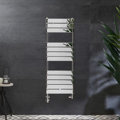 HudsonReed Scaldasalviette Misto Cromato - 1213mm x 450mm - incl. 400 Watt Elemento Riscaldante con Copricavo, Raccordo a T e Valvole HudsonReed Scaldasalviette Misto Cromato - 1213mm x 450mm - incl. 400 Watt Elemento Riscaldante con Copricavo, Raccordo a T e Valvole