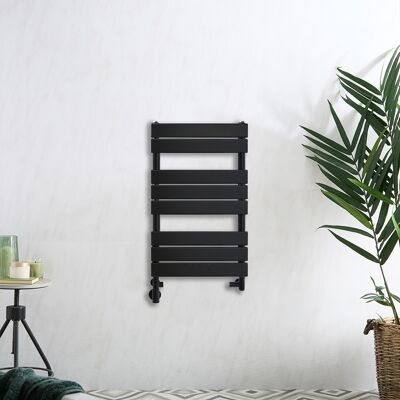 HudsonReed Scaldasalviette Misto Nero - 825mm x 450mm - incl. 400 Watt Elemento Riscaldante con Copricavo/ e Valvole - Lustro HudsonReed Scaldasalviette Misto Nero - 825mm x 450mm - incl. 400 Watt Elemento Riscaldante con Copricavo/ e Valvole - Lustro