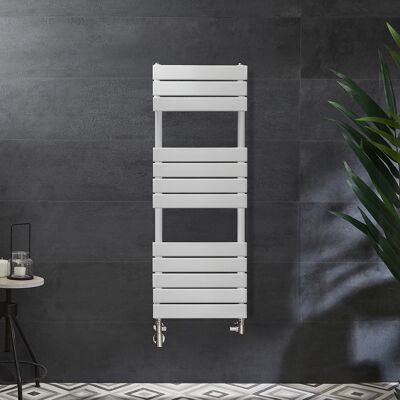 HudsonReed Scaldasalviette Misto Bianco - 1200mm x 450mm - incl. 600 Watt Elemento Riscaldante con Copricavo e Valvole HudsonReed Scaldasalviette Misto Bianco - 1200mm x 450mm - incl. 600 Watt Elemento Riscaldante con Copricavo e Valvole