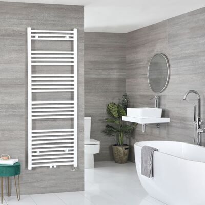 HudsonReed Scaldasalviette Elettrico con Elemento Termostatico 1000W e Copri Cavi - Bianco - 1600 x 600mm - Neva HudsonReed Scaldasalviette Elettrico con Elemento Termostatico 1000W e Copri Cavi - Bianco - 1600 x 600mm - Neva