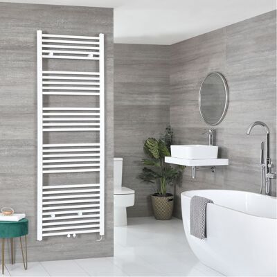 HudsonReed Scaldasalviette Elettrico con Elemento Termostatico 1000W e Copri Cavi - Bianco - 1785 x 600mm - Neva HudsonReed Scaldasalviette Elettrico con Elemento Termostatico 1000W e Copri Cavi - Bianco - 1785 x 600mm - Neva