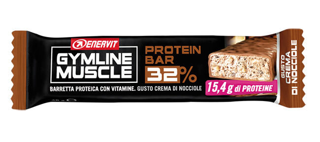 enervit gymline muscle protein bar 32% gusto crema di nocciole senza glutine 1 barretta 48g