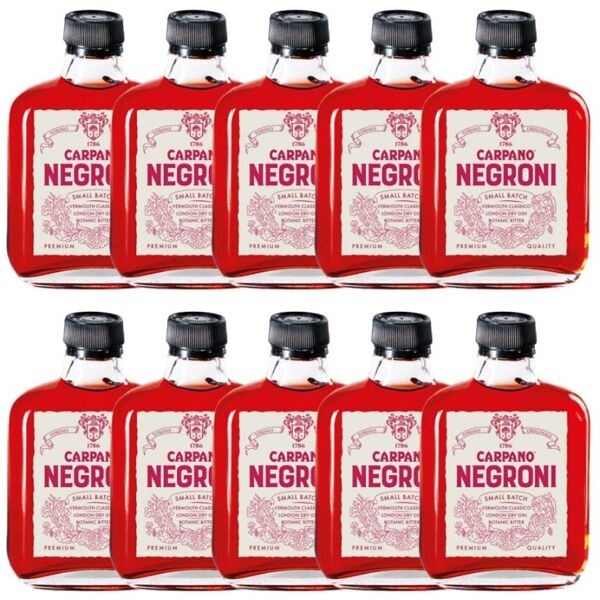 cocktail negroni carpano ready to drink - distillerie fratelli branca [0.10 lt, box da 10 pezzi]