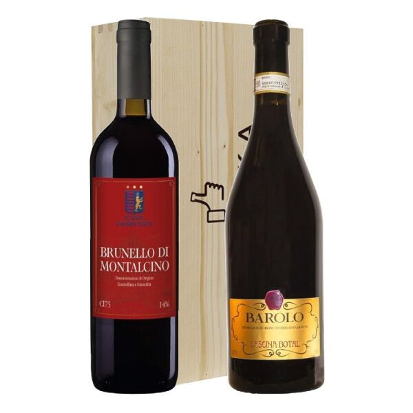 barolo e brunello - cascina botal e casa fiorenza [2 bot in cassetta di legno]