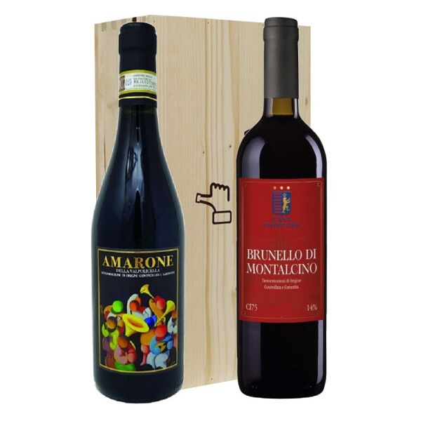 i rossi più venduti amarone e brunello - fna e casa fiorenza [2 bot in cassetta di legno]