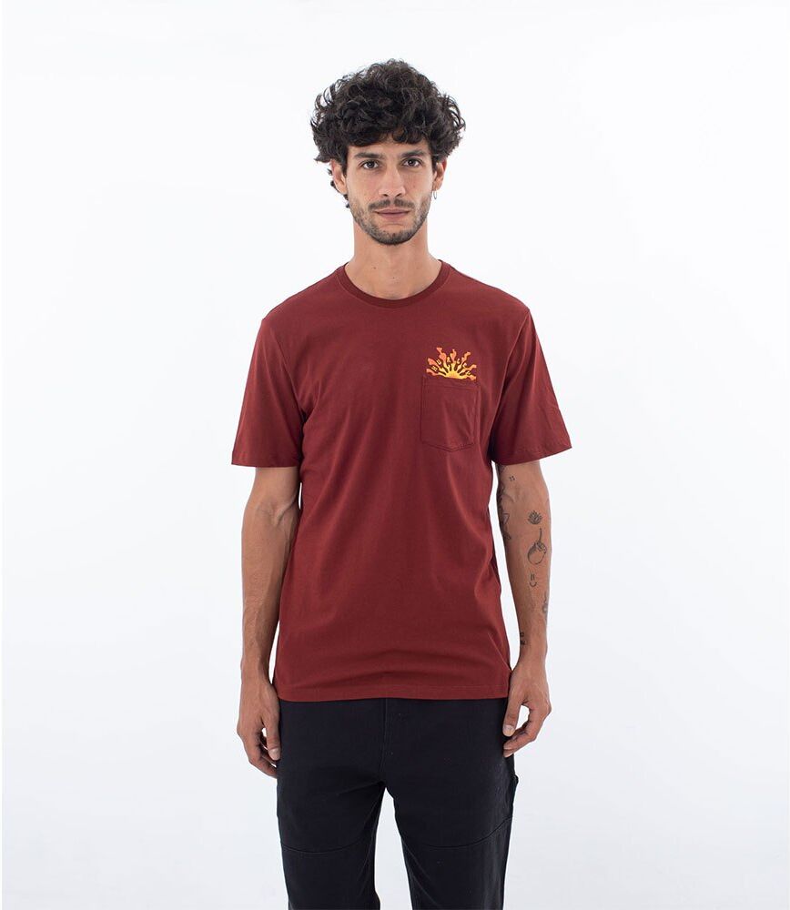 Hurley Super Tubes Pkt Short Sleeve T-shirt Marrone,Rosso S Uomo Marrone,Rosso S