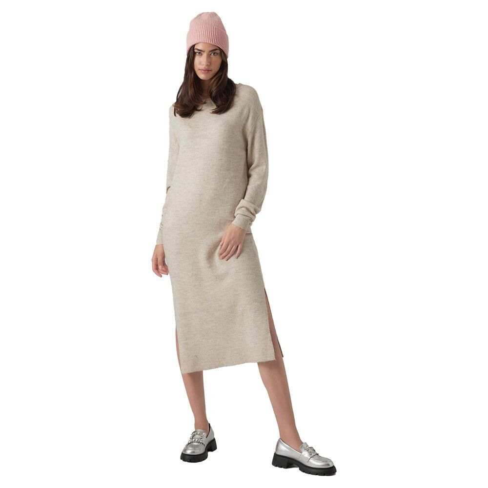 Vero Moda Lefile Long Sleeve Midi Dress Beige XL Donna Beige XL