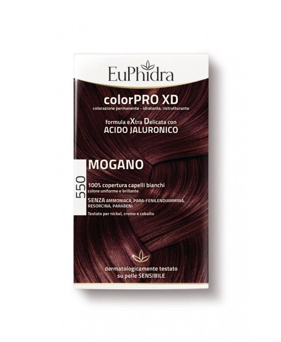 Zeta Farmaceutici Spa Euphidra Colorpro Xd 550 Mogano Gel Colorante Capelli In Flacone + Attivante  + Balsamo + Guanti