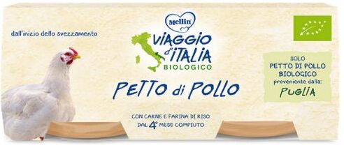 Mellin Viaggio D'Italia Omogeneizzato Petto Pollo 2 X 80 G Mellin Viaggio D'Italia Omogeneizzato Petto Pollo 2 X 80 G