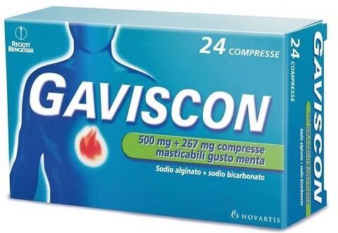 Reckitt Benckiser H.(It.) Spa Gaviscon*24cpr Menta 500+267mg Reckitt Benckiser H.(It.) Spa Gaviscon*24cpr Menta 500+267mg