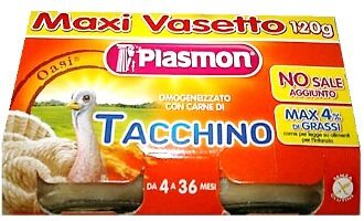 Plasmon (Heinz Italia Spa) Plasmon Omogeneizzato Tacchino 120 G X 2 Pezzi Plasmon (Heinz Italia Spa) Plasmon Omogeneizzato Tacchino 120 G X 2 Pezzi