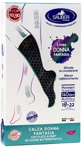 Desa Pharma Srl Sauber Calza Donna Fantasia Filato Q-Skin 140 Den Nero Mini Scacco Bianco Taglia G Promo Desa Pharma Srl Sauber Calza Donna Fantasia Filato Q-Skin 140 Den Nero Mini Scacco Bianco Taglia G Promo