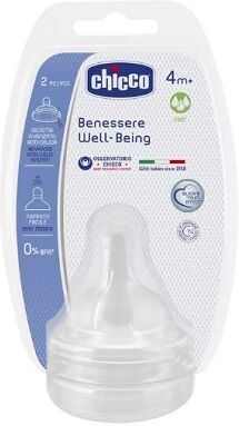 Chicco Tettarella Well Being 4 Mesi+ Fast Silicone 2 Pezzi Chicco Tettarella Well Being 4 Mesi+ Fast Silicone 2 Pezzi