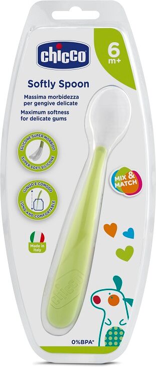Chicco Cucchiaio Morbido Silicone 6m+ Verde Up Chicco Cucchiaio Morbido Silicone 6m+ Verde Up