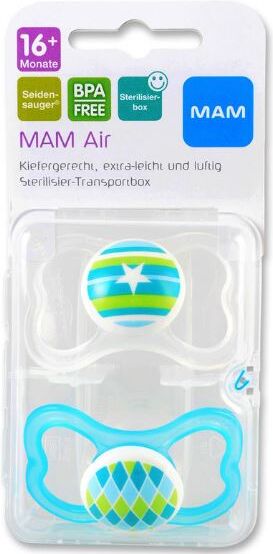 Bamed Baby Italia S.R.L. Mam Air Succhietto 16+ Silicone Confezione Doppia Bamed Baby Italia S.R.L. Mam Air Succhietto 16+ Silicone Confezione Doppia