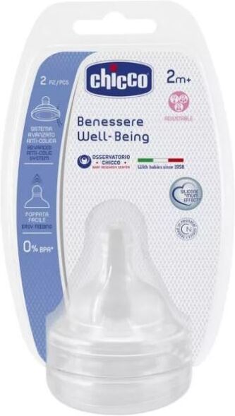 Chicco Tettarella Well Being 2 Mesi+ Adj Silicone 2 Pezzi Chicco Tettarella Well Being 2 Mesi+ Adj Silicone 2 Pezzi