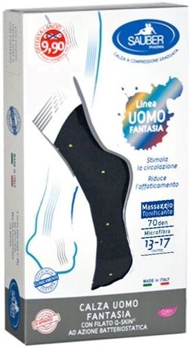 Desa Pharma Srl Sauber Calza Uomo Fantasia Q-Skin 70 Den Blu Pois Gialli Taglia G Promo Desa Pharma Srl Sauber Calza Uomo Fantasia Q-Skin 70 Den Blu Pois Gialli Taglia G Promo