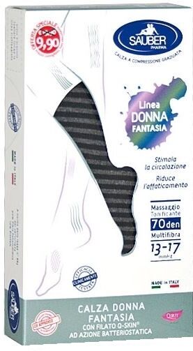 Desa Pharma Srl Sauber Calza Donna Fantasia Filato Q-Skin 70 Den Nero Riga Fitta Grigia Taglia M Promo Desa Pharma Srl Sauber Calza Donna Fantasia Filato Q-Skin 70 Den Nero Riga Fitta Grigia Taglia M Promo