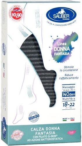 Desa Pharma Srl Sauber Calza Donna Fantasia Filato Q-Skin 140 Den Nero Riga Fitta Grigia Taglia M Promo Desa Pharma Srl Sauber Calza Donna Fantasia Filato Q-Skin 140 Den Nero Riga Fitta Grigia Taglia M Promo