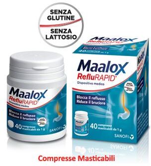 Sanofi Spa Maalox Reflurapid 40 Compresse Masticabili Sanofi Spa Maalox Reflurapid 40 Compresse Masticabili