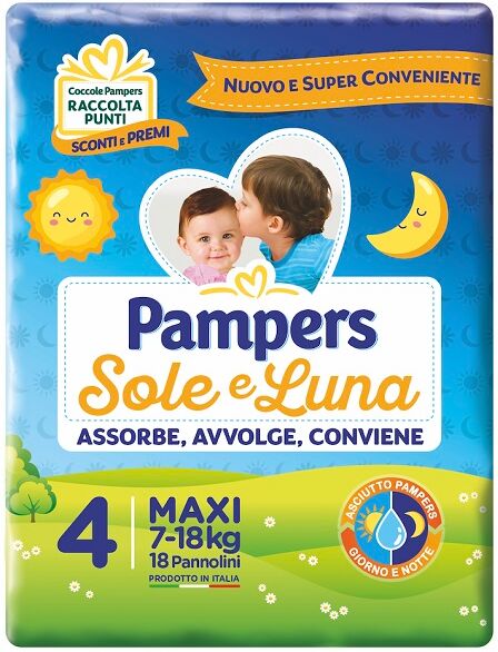 Fater Spa Pannolino Per Bambino Pampers Sole & Luna Maxi 18 Pezzi Fater Spa Pannolino Per Bambino Pampers Sole & Luna Maxi 18 Pezzi