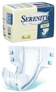 Serenity Spa Pannolone Per Incontinenza Serenity Classic Extra Taglia Medium 30 Pezzi Serenity Spa Pannolone Per Incontinenza Serenity Classic Extra Taglia Medium 30 Pezzi