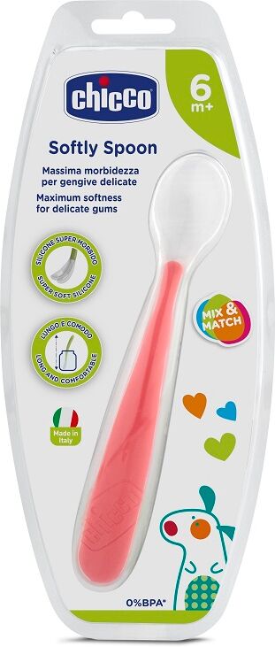 Chicco Cucchiaio Morbido Silicone 6m+ Rosso Up Chicco Cucchiaio Morbido Silicone 6m+ Rosso Up