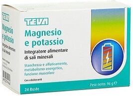 Teva Italia Srl Magnesio Potassio Plus Teva 24 Bustine Senza Zuccheri Aroma Agrumi