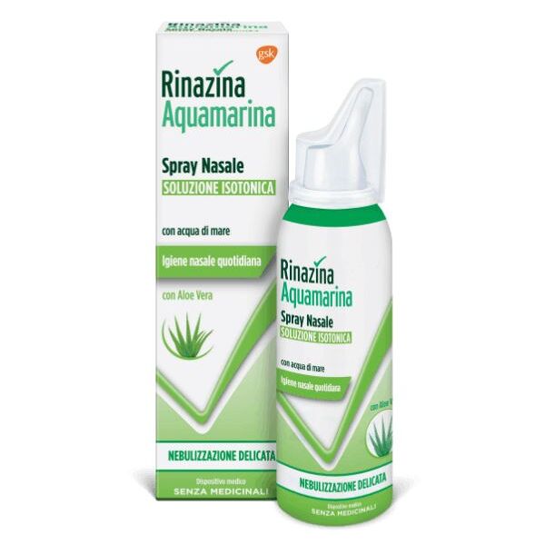 glaxosmithkline c.health.srl rinazina aquamarina family spray nasale isotonico delicato 100 ml