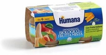 Humana Italia Spa Humana Omogeneizzato Frutta Mista Bio 2 Vasetti 100 G Humana Italia Spa Humana Omogeneizzato Frutta Mista Bio 2 Vasetti 100 G