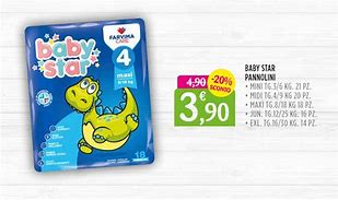 Farvima Medicinali Spa Pannolino Babystar 8/18kg T4 18 Pezzi Farvima Medicinali Spa Pannolino Babystar 8/18kg T4 18 Pezzi