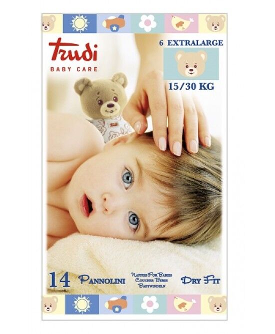 Silc Spa Trudi Baby Care Pannolino Dry Fit Xl 15/30 Kg 14 Pezzi