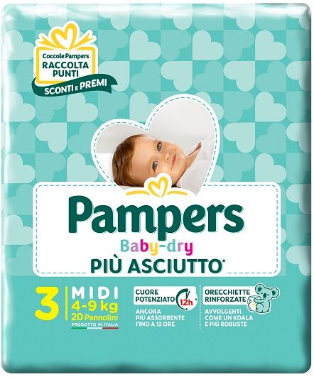 Fater Spa Pampers Baby Dry Downcount Midi 20 Pezzi Fater Spa Pampers Baby Dry Downcount Midi 20 Pezzi