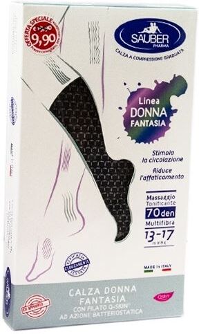 Desa Pharma Srl Sauber Calza Donna Fantasia Filato Q-Skin 70 Den Nero Mini Scacco Bianco Taglia P Promo Desa Pharma Srl Sauber Calza Donna Fantasia Filato Q-Skin 70 Den Nero Mini Scacco Bianco Taglia P Promo