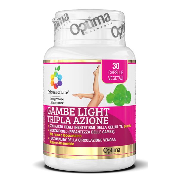 optima naturals srl colours of life gambe light tripla azione 30 capsule vegetali 850 mg
