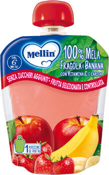 Mellin 100% Mela Fragola Banana 90  G Mellin 100% Mela Fragola Banana 90  G