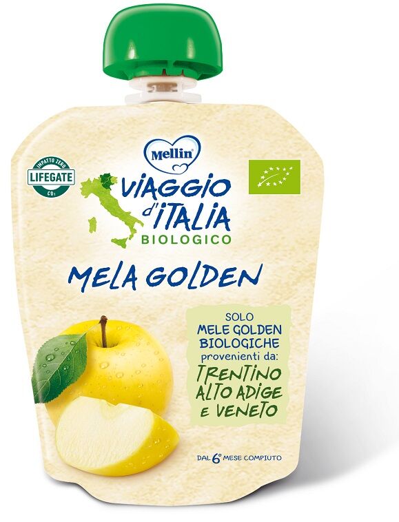 Mellin Viaggio Italia Pouch Bio Mela Golden 90 G Mellin Viaggio Italia Pouch Bio Mela Golden 90 G