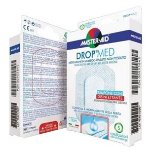 Pietrasanta Pharma Spa Medicazione Compressa Autoadesiva Dermoattiva Ipoallergenica Aerata Master-Aid Drop Med 7x5 5 Pezzi