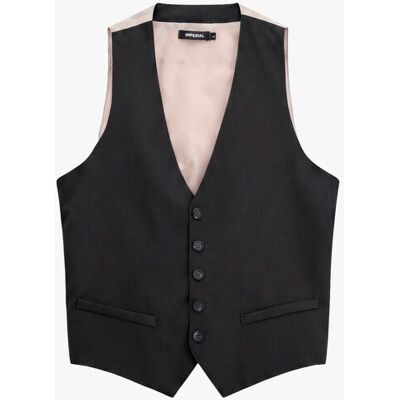 Imperial Gilet Monopetto Tinta Unita Con Tasche Laterali Nero S Imperial Gilet Monopetto Tinta Unita Con Tasche Laterali Nero S