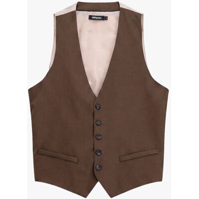 Imperial Gilet Monopetto Tinta Unita Con Tasche Laterali Taupe S Imperial Gilet Monopetto Tinta Unita Con Tasche Laterali Taupe S