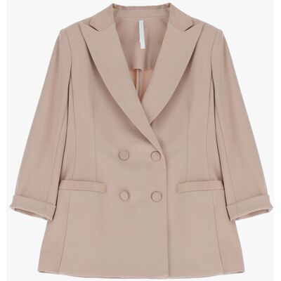 Imperial Blazer Doppiopetto Con Maniche Tre Quarti Cipria L Imperial Blazer Doppiopetto Con Maniche Tre Quarti Cipria L