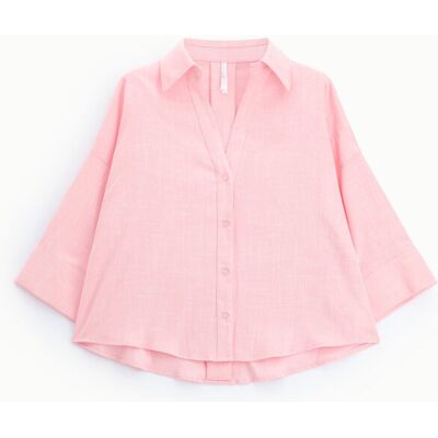 Imperial Camicia Oversize Collo Classico Maniche Tre Quarti Rosa S Imperial Camicia Oversize Collo Classico Maniche Tre Quarti Rosa S